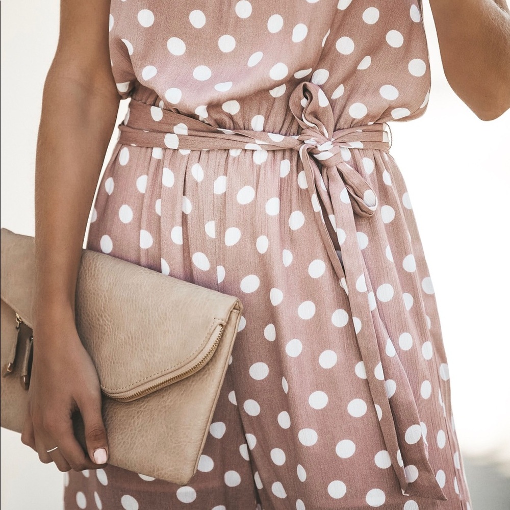 Pretty Pink Polka Dot Jumpsuit - Vici - Picture 7 of 7